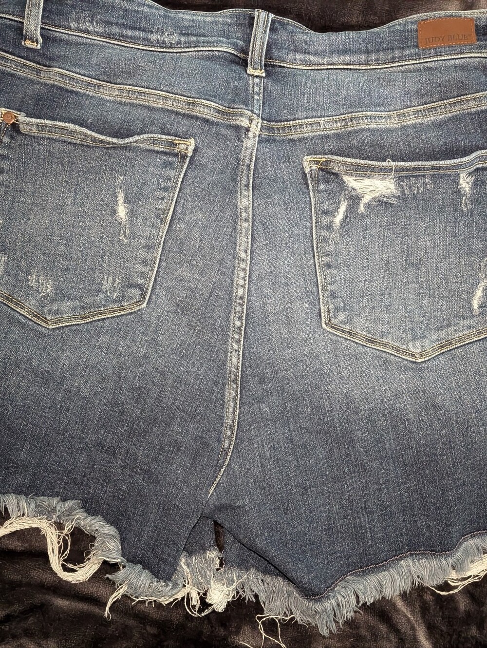 Judy blue 2XL Denim Cutoff Jeans Boho Distressed Comfort Stretch Beachy Cool - Picture 2 of 3